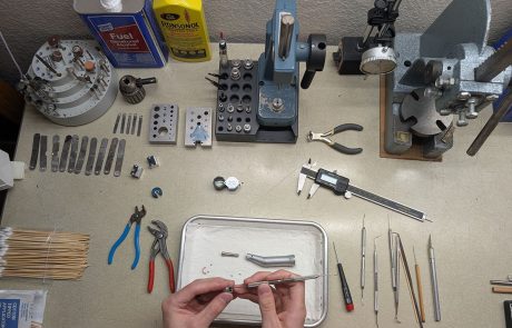 Working on a dental handpiece Working on a dental handpiece